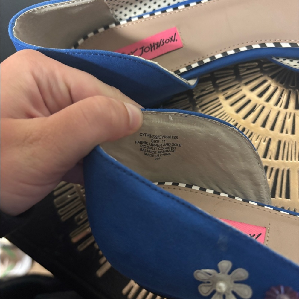 Betsey Johnson Blue Embroidered Flats - Picture 7 of 7